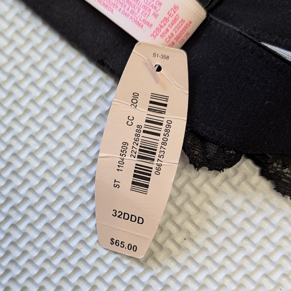 Victoria's Secret Bra 32DDD White Black Lace Halter Strapless Dream Angels Push - Picture 8 of 9